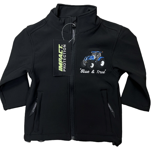 KIDS IMPACT SOFTSHELL JACKET - BLUE TRACTOR - Murray Excel