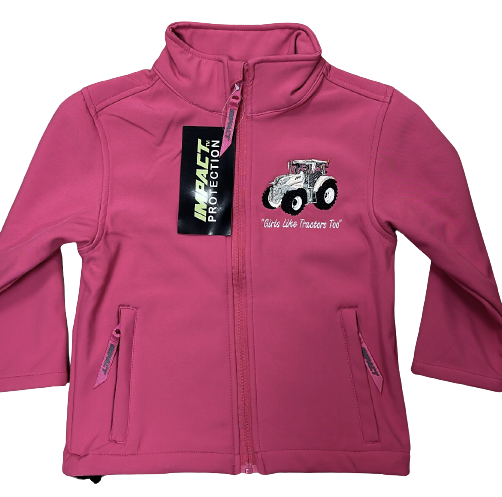 KIDS IMPACT PINK SOFTSHELL JACKET - GOLD TRACTOR - Murray Excel