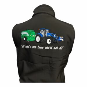 BLUE TRACTOR AND BALER GILET - BLACK