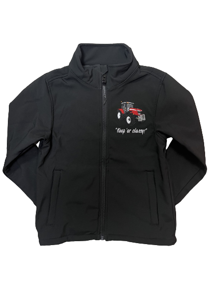 KIDS IMPACT SOFTSHELL JACKET - RED TRACTOR AND TRAILER - Murray Excel