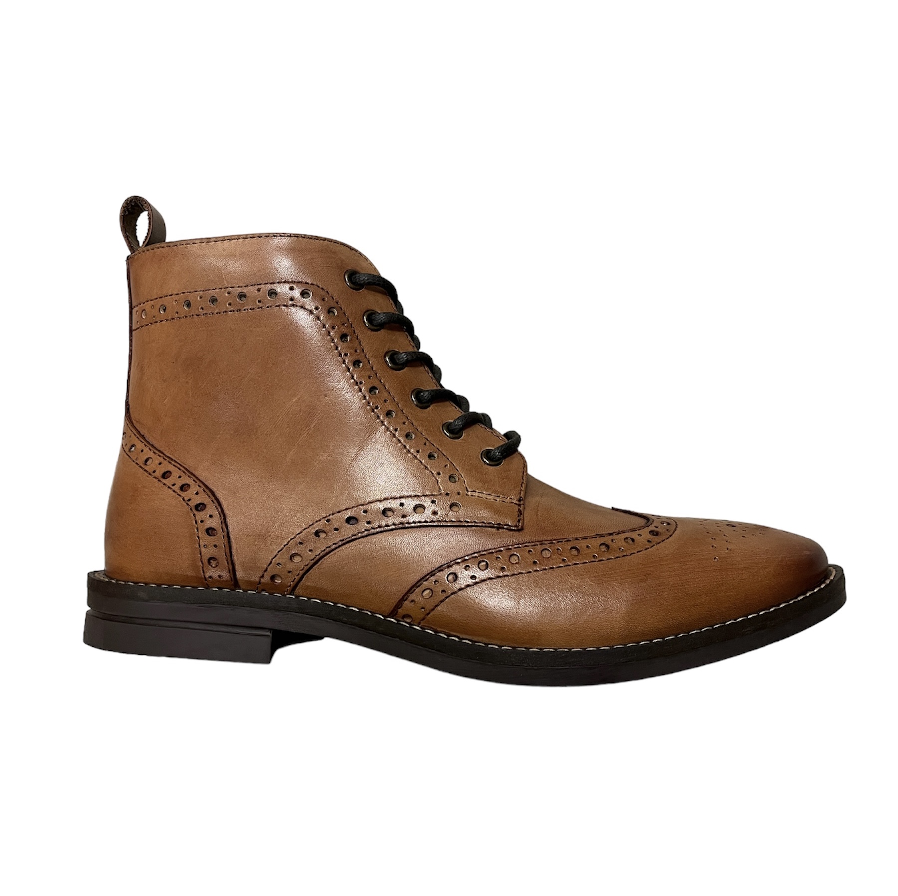 MEN'S CATESBY BROGUE LACE BOOT - TAN - Murray Excel