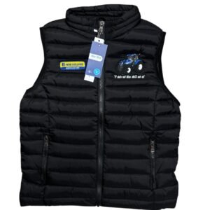 MAX MEN PADDED BLACK GILET - BLUE TRACTOR