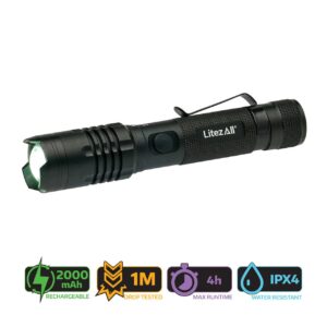 LITEZALL 22668 RECHARGABLE TACTICAL TORCH