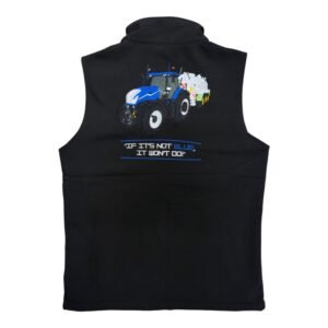 "IF IT'S NOT BLUE, IT WON'T DO" SOFTSHELL GILET - BLACK