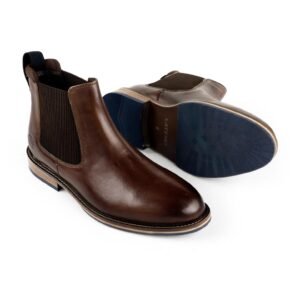 MENS CATESBY LEATHER CHELSEA BOOTS - BROWN
