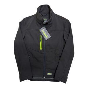 IMPACT NEON ZIP SOFTSHELL JACKET - BLACK