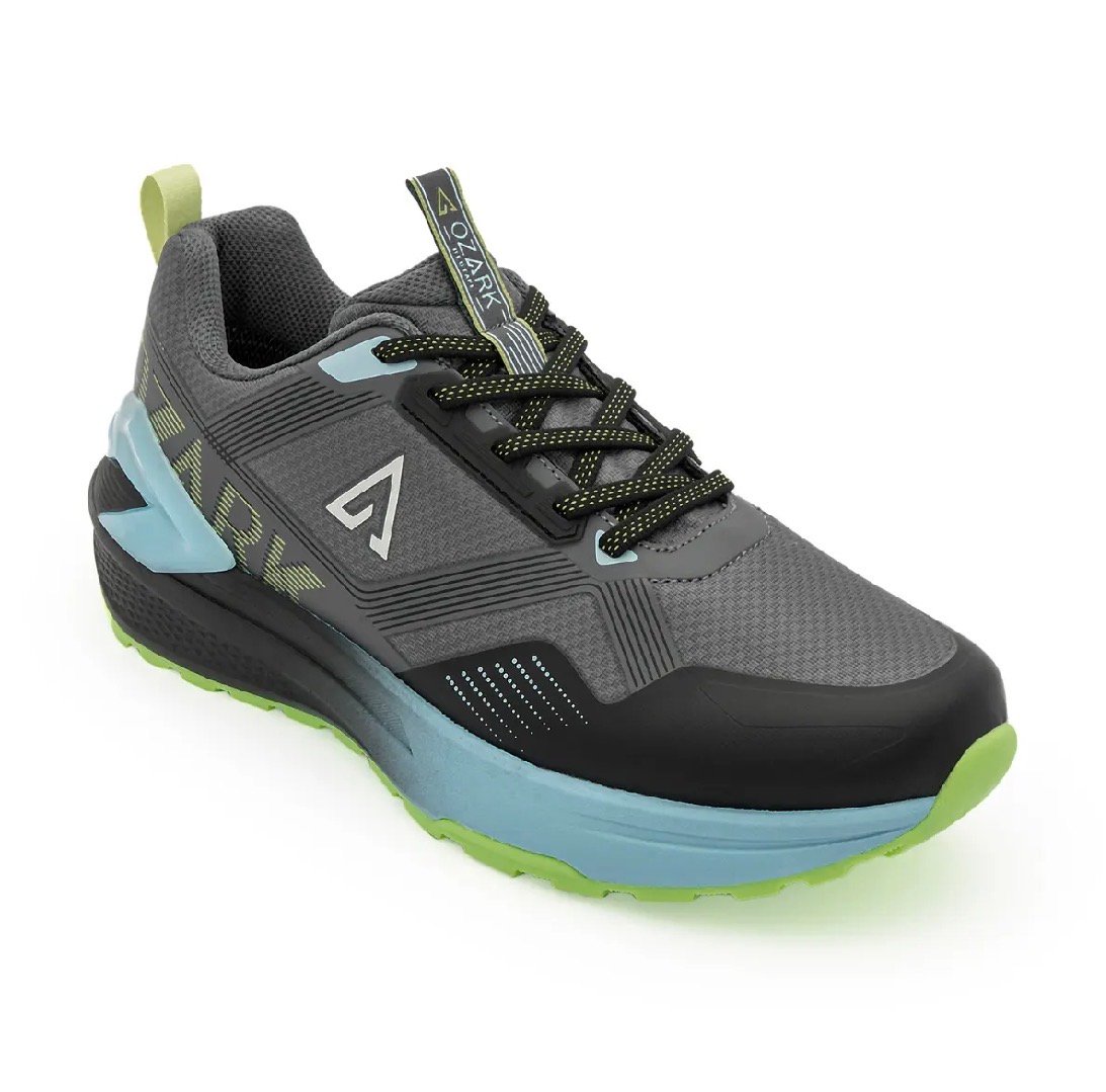 Ozark Black and Blue Trail Running Shoes for Men | Low-Cut Outdoor